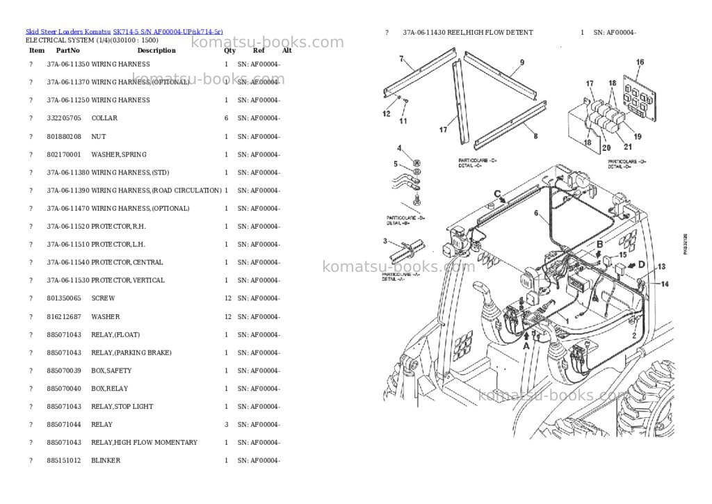 Komatsu sk714-5 s/n af00004-up Parts catalog cover Page 9 Komatsu sk714-5 s/n af00004-up Parts catalog cover Page 9