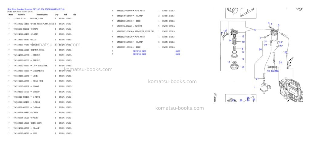 Komatsu sk714-5 s/n 37af00004-up Parts catalog cover Page 10 Komatsu sk714-5 s/n 37af00004-up Parts catalog cover Page 10