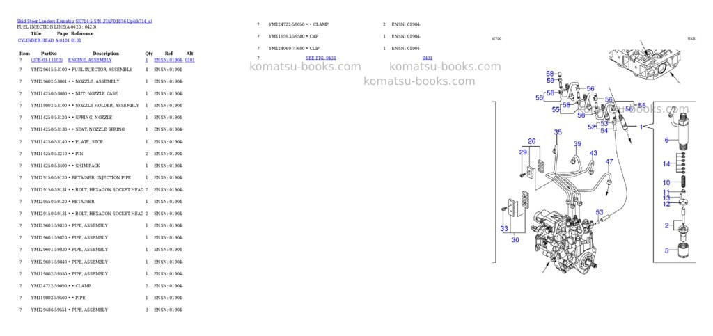 Komatsu sk714-5 s/n 37af01876-up Parts catalog cover Page 10