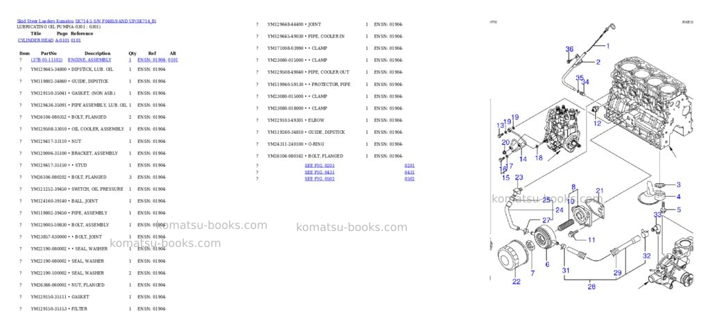 Komatsu sk714-5 s/n f04859 and up Parts catalog cover Page 8