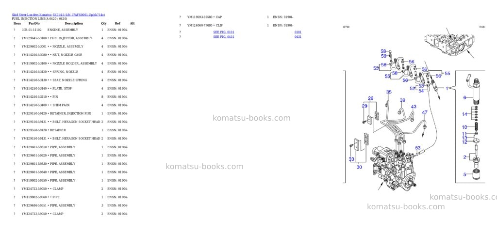 Komatsu sk714-5 s/n 37afs0001-up Parts catalog cover Page 10 Komatsu sk714-5 s/n 37afs0001-up Parts catalog cover Page 10