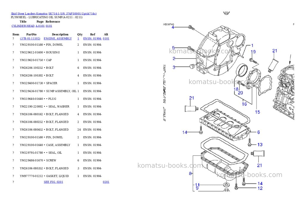 Komatsu sk714-5 s/n 37afs0001-up Parts catalog cover Page 5 Komatsu sk714-5 s/n 37afs0001-up Parts catalog cover Page 5