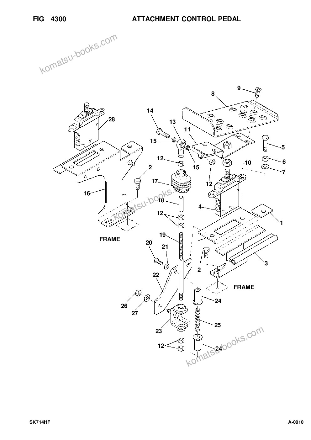 Komatsu hand & foot controls sk714-5 s/n 37af00004-up Parts catalog cover Page 3