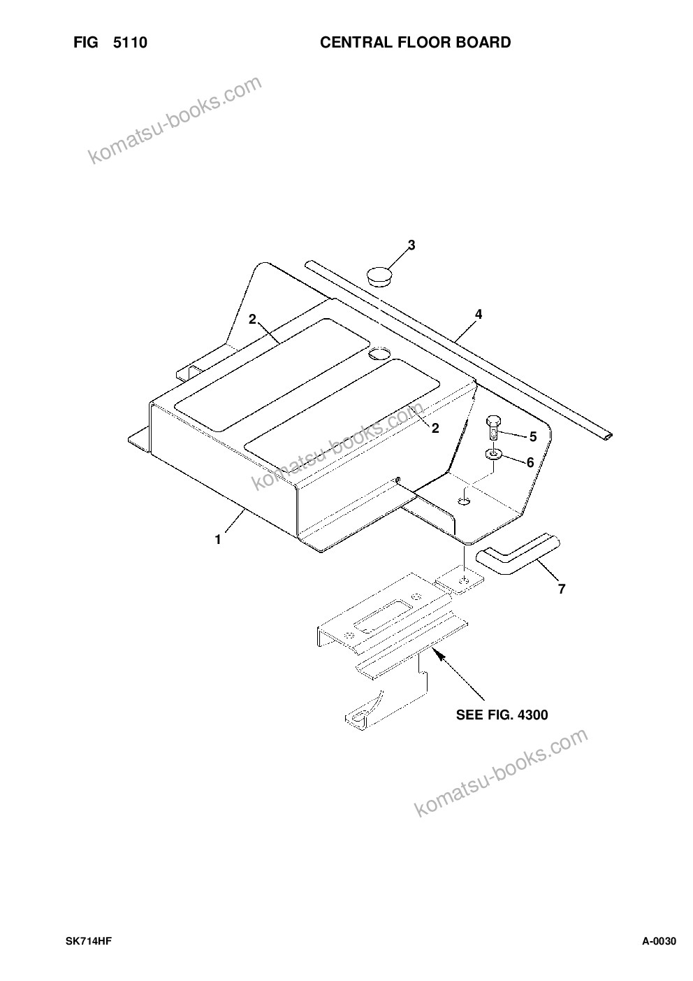 Komatsu hand & foot controls sk714-5 s/n 37af00004-up Parts catalog cover Page 7