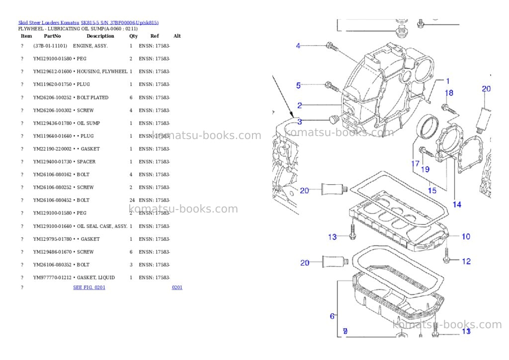Komatsu sk815-5 s/n 37bf00006-up Parts catalog cover Page 5