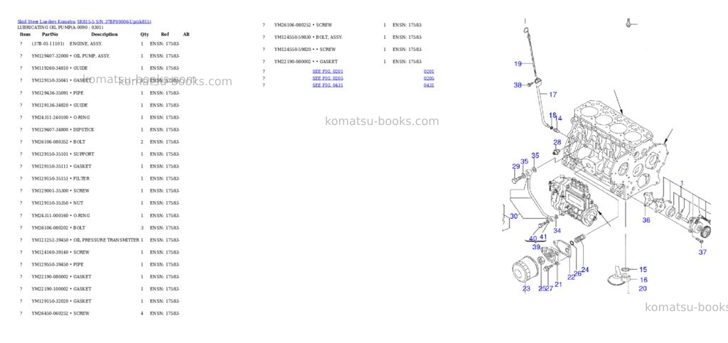 Komatsu sk815-5 s/n 37bf00006-up Parts catalog cover Page 8