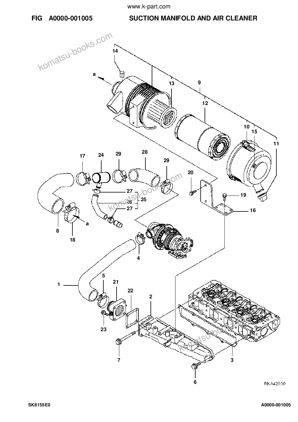 Komatsu sk815-5e0 s/n f80002 and up Parts catalog cover Page 10 Komatsu sk815-5e0 s/n f80002 and up Parts catalog cover Page 10