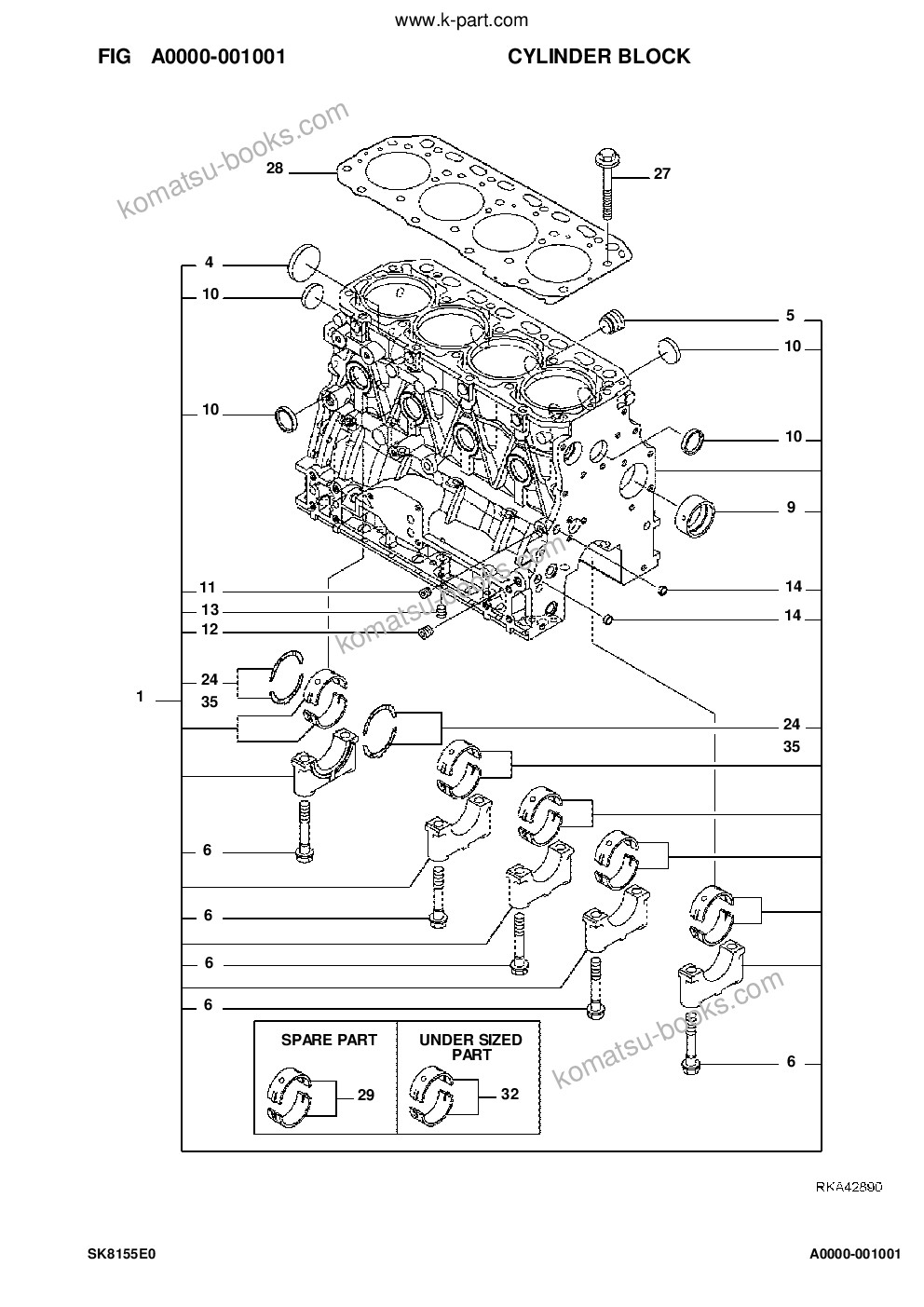Komatsu sk815-5e0 s/n f80002 and up Parts catalog cover Page 2 Komatsu sk815-5e0 s/n f80002 and up Parts catalog cover Page 2