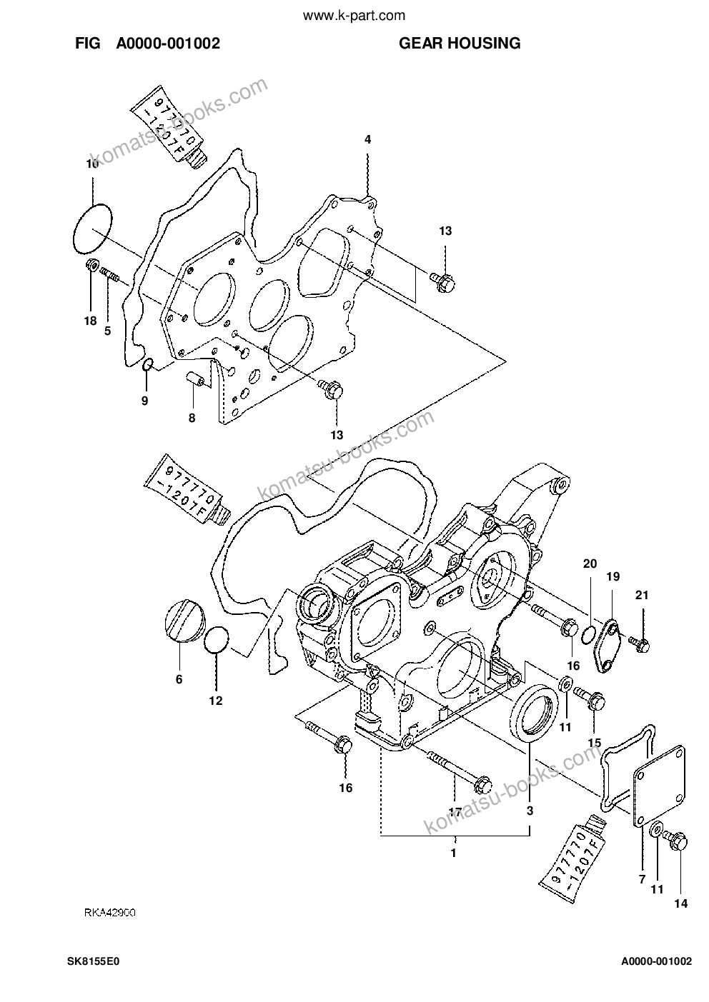 Komatsu sk815-5e0 s/n f80002 and up Parts catalog cover Page 4 Komatsu sk815-5e0 s/n f80002 and up Parts catalog cover Page 4