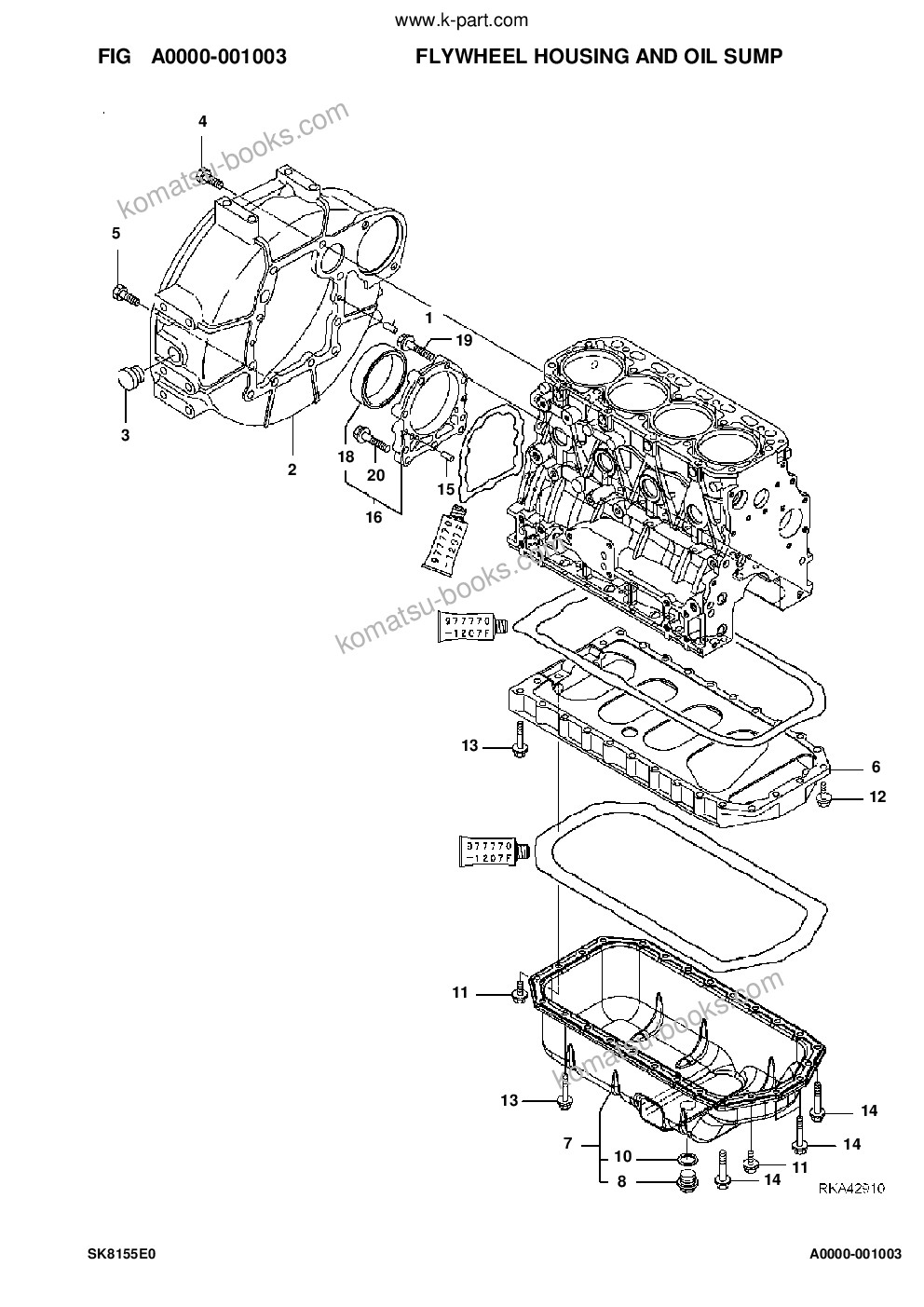Komatsu sk815-5e0 s/n f80002 and up Parts catalog cover Page 6 Komatsu sk815-5e0 s/n f80002 and up Parts catalog cover Page 6