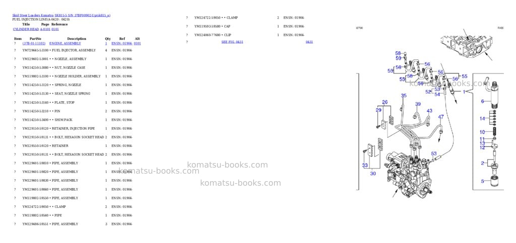 Komatsu sk815-5 s/n 37bf00902-up Parts catalog cover Page 10