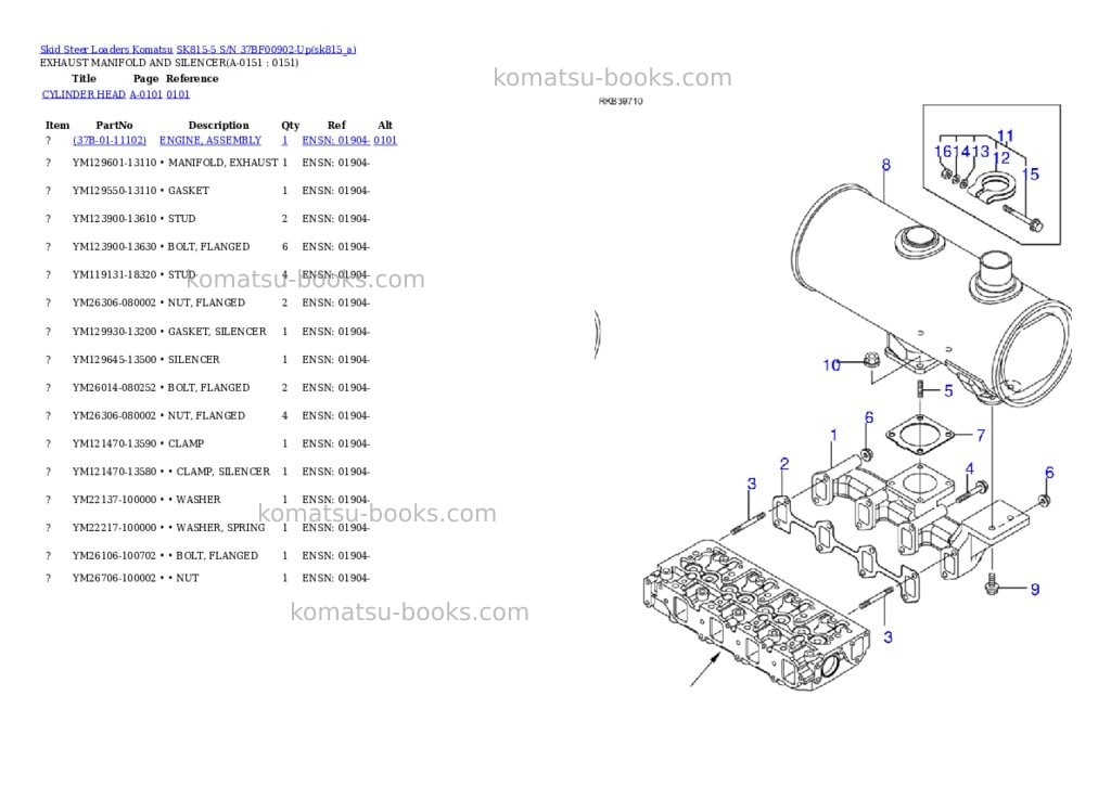 Komatsu sk815-5 s/n 37bf00902-up Parts catalog cover Page 2