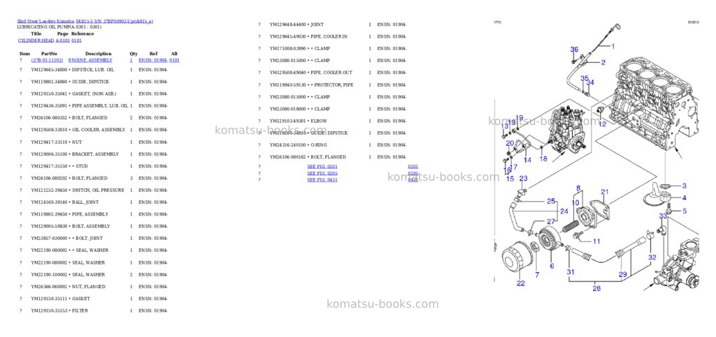 Komatsu sk815-5 s/n 37bf00902-up Parts catalog cover Page 8