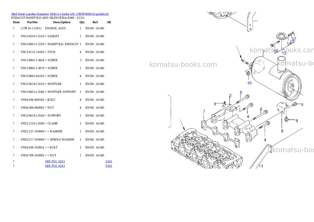 Komatsu sk815-5 turbo s/n 37btf00003-up Parts catalog cover Page 3