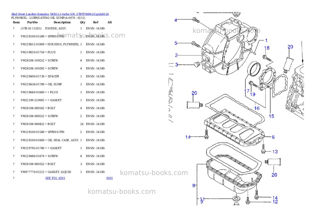 Komatsu sk815-5 turbo s/n 37btf00003-up Parts catalog cover Page 6
