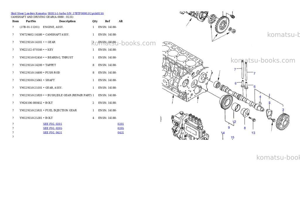 Komatsu sk815-5 turbo s/n 37btf00003-up Parts catalog cover Page 7