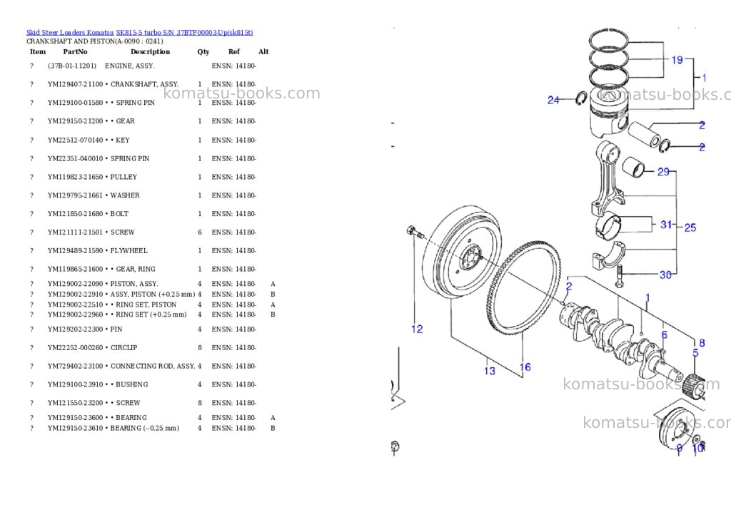 Komatsu sk815-5 turbo s/n 37btf00003-up Parts catalog cover Page 8