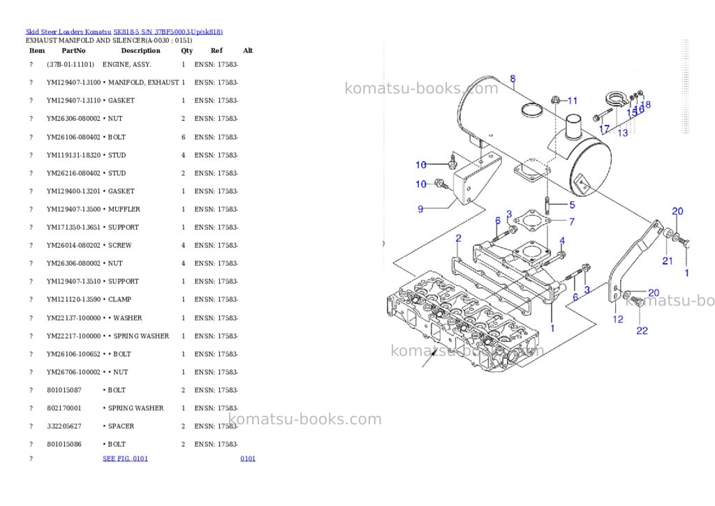 Komatsu sk818-5 s/n 37bf50003-up Parts catalog cover Page 2
