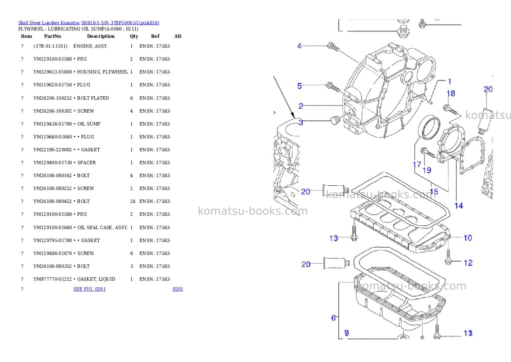 Komatsu sk818-5 s/n 37bf50003-up Parts catalog cover Page 5