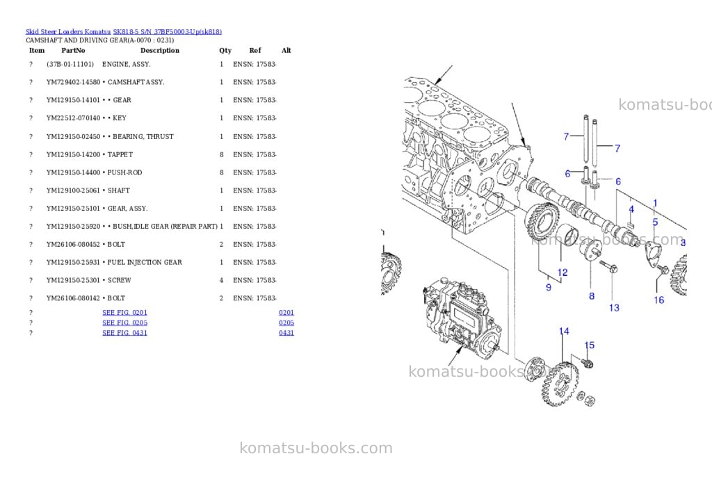 Komatsu sk818-5 s/n 37bf50003-up Parts catalog cover Page 6