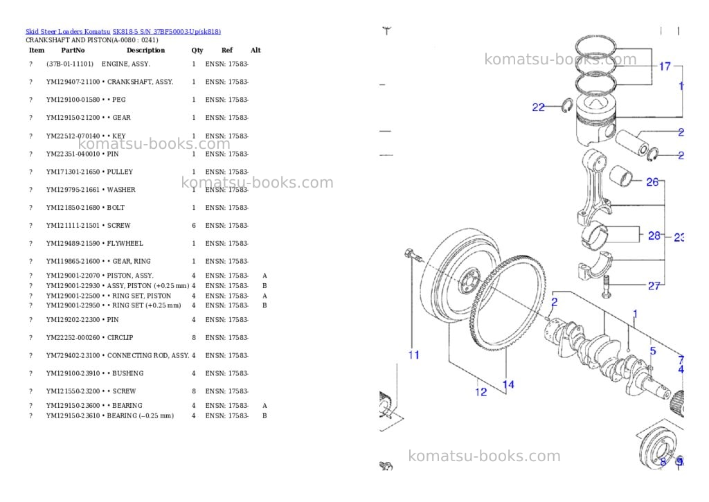 Komatsu sk818-5 s/n 37bf50003-up Parts catalog cover Page 7