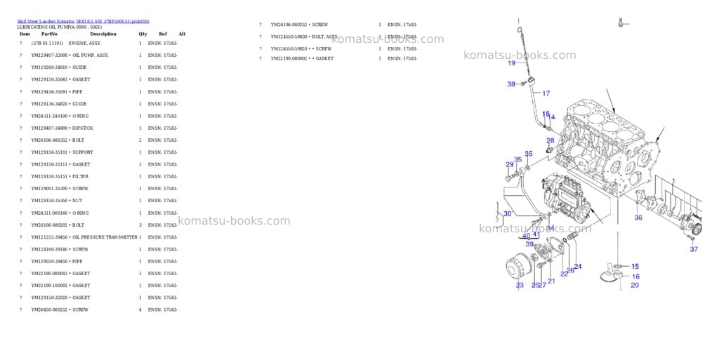 Komatsu sk818-5 s/n 37bf50003-up Parts catalog cover Page 8