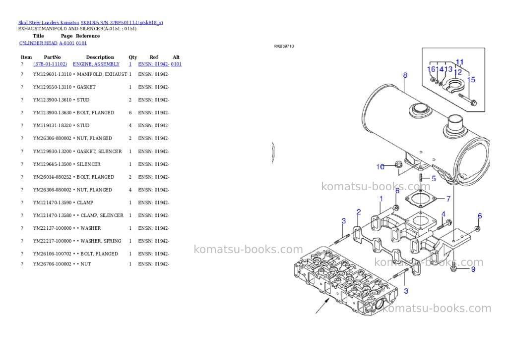 Komatsu sk818-5 s/n 37bf50111-up Parts catalog cover Page 2
