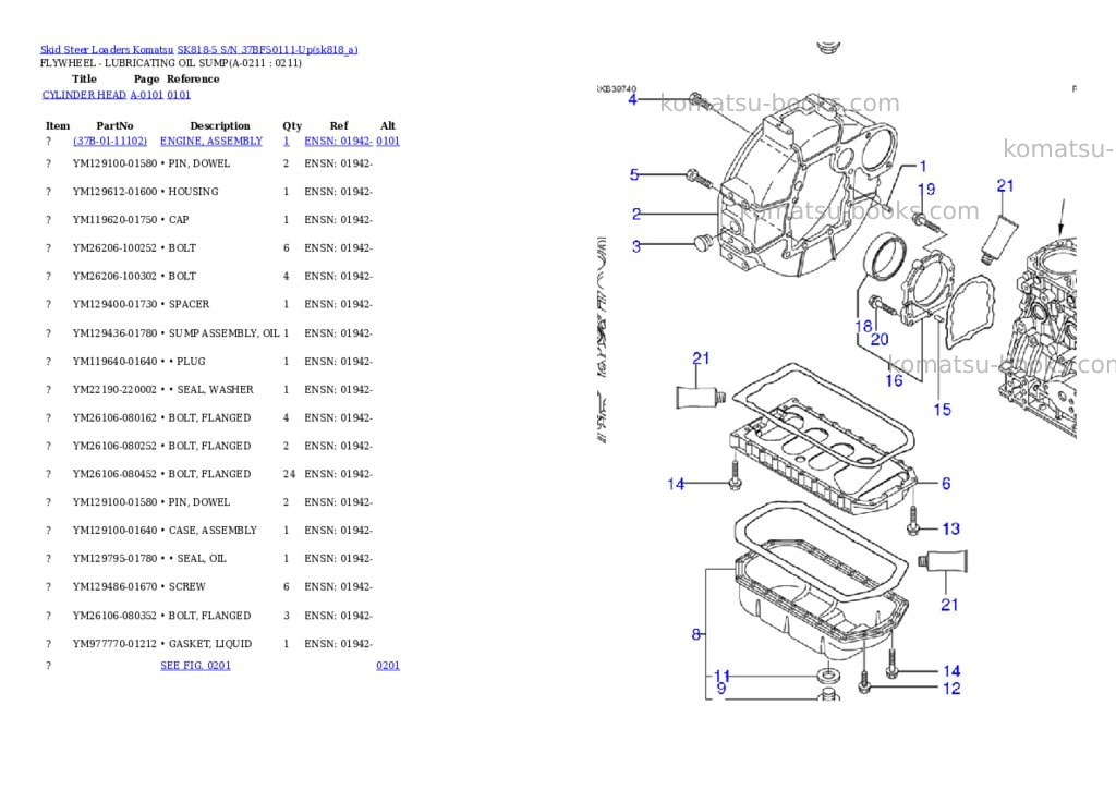 Komatsu sk818-5 s/n 37bf50111-up Parts catalog cover Page 5