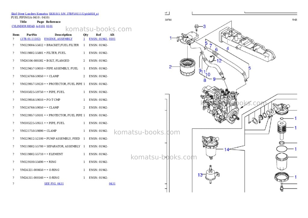 Komatsu sk818-5 s/n 37bf50111-up Parts catalog cover Page 9