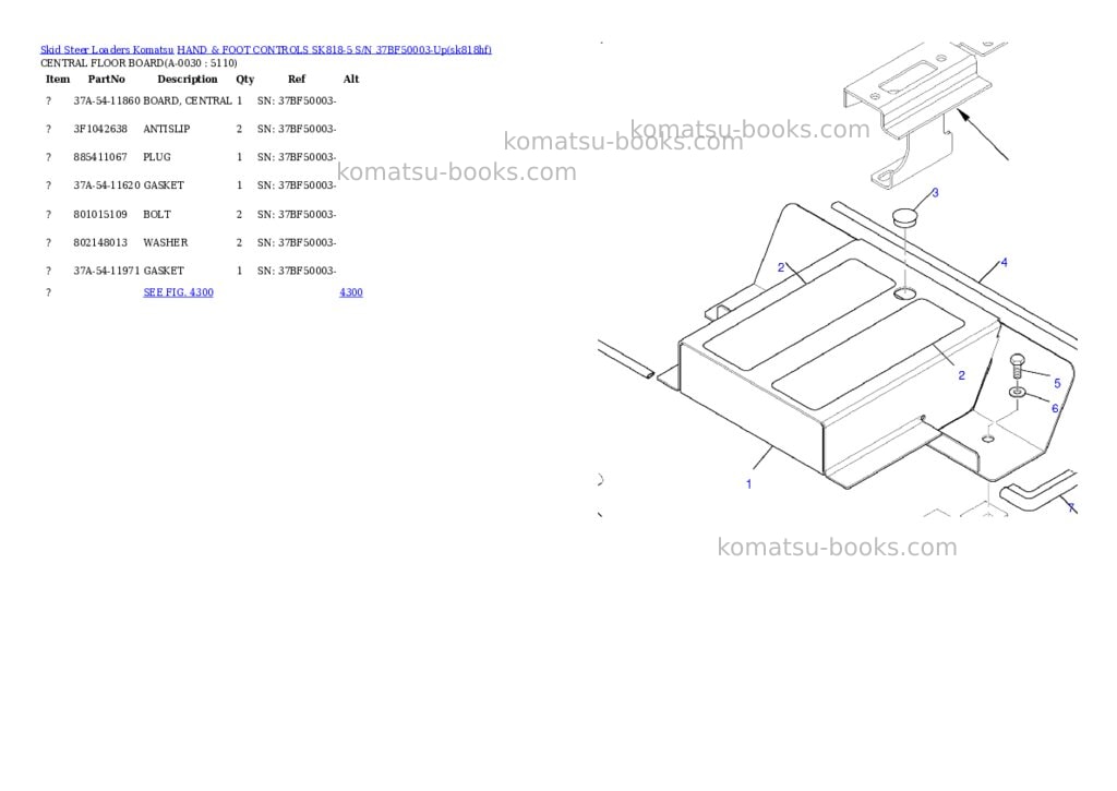 Komatsu hand & foot controls sk818-5 s/n 37bf50003-up Parts catalog cover Page 2 Komatsu hand & foot controls sk818-5 s/n 37bf50003-up Parts catalog cover Page 2