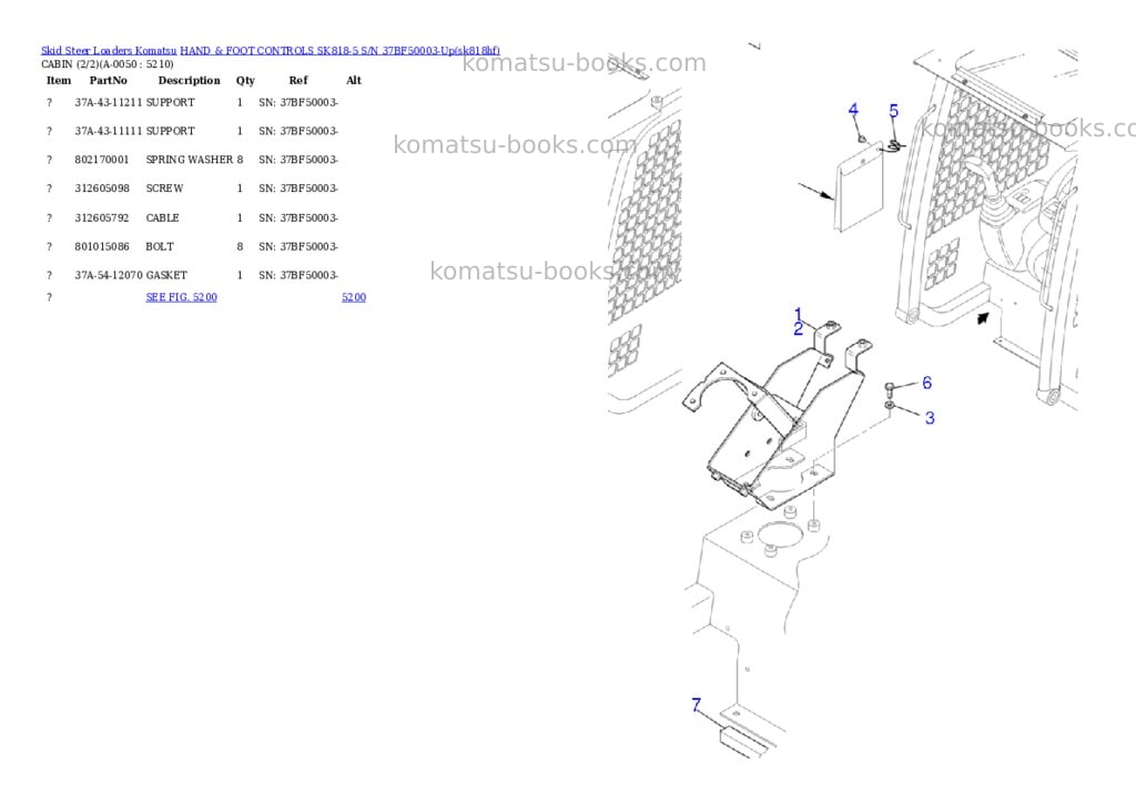 Komatsu hand & foot controls sk818-5 s/n 37bf50003-up Parts catalog cover Page 4 Komatsu hand & foot controls sk818-5 s/n 37bf50003-up Parts catalog cover Page 4