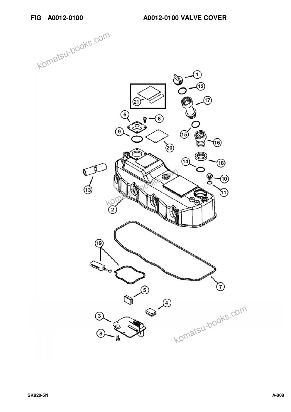 Komatsu SK820-5N S/N A40001-A40242 Parts catalog cover Page 9