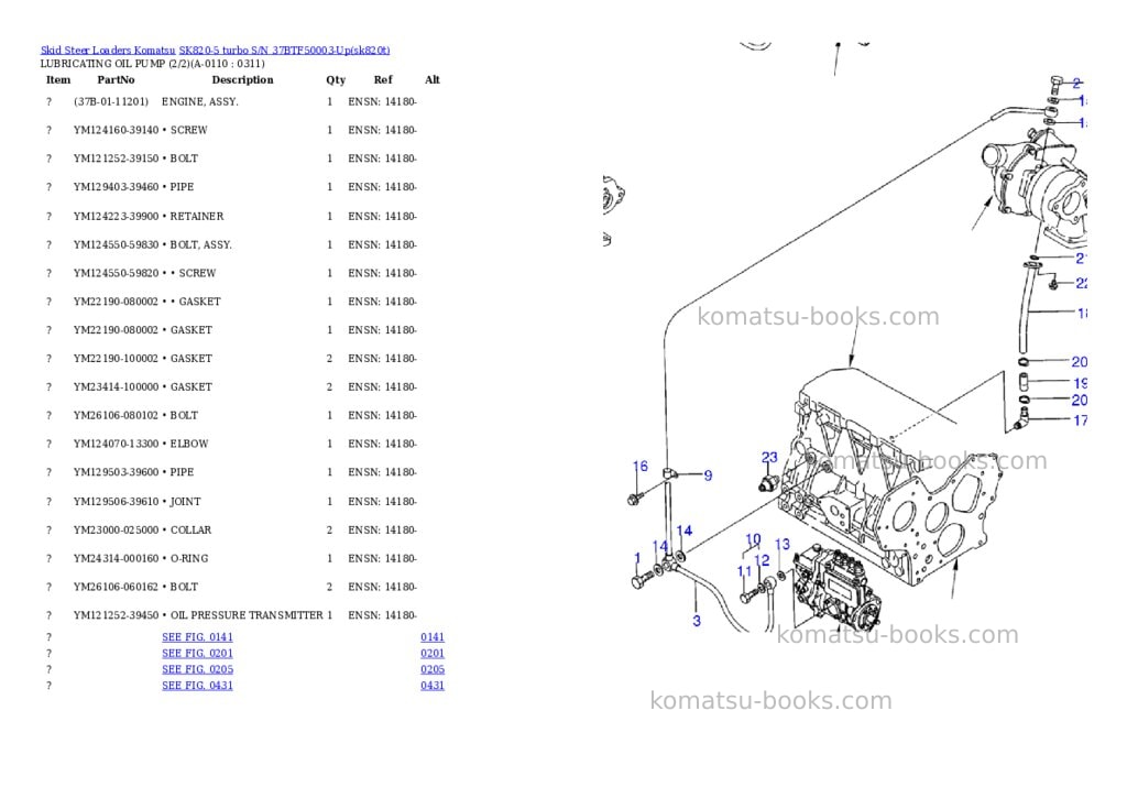 Komatsu sk820-5 turbo s/n 37btf50003-up Parts catalog cover Page 10