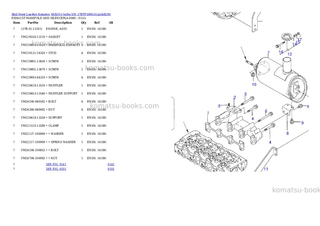 Komatsu sk820-5 turbo s/n 37btf50003-up Parts catalog cover Page 3
