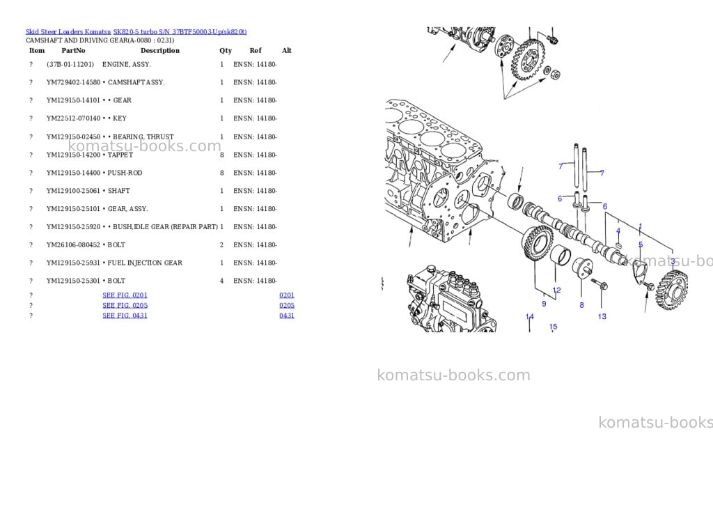 Komatsu sk820-5 turbo s/n 37btf50003-up Parts catalog cover Page 7