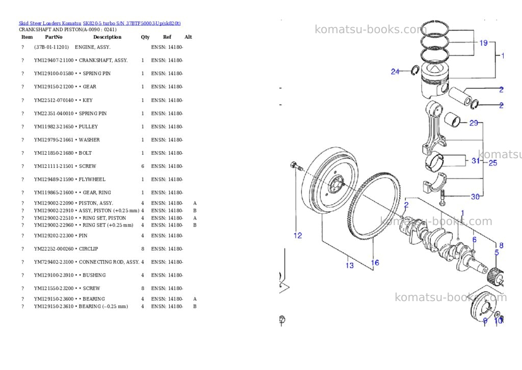 Komatsu sk820-5 turbo s/n 37btf50003-up Parts catalog cover Page 8
