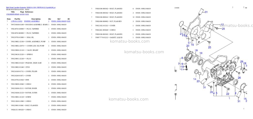 Komatsu sk820-5 s/n 37btf50112-up Parts catalog cover Page 10
