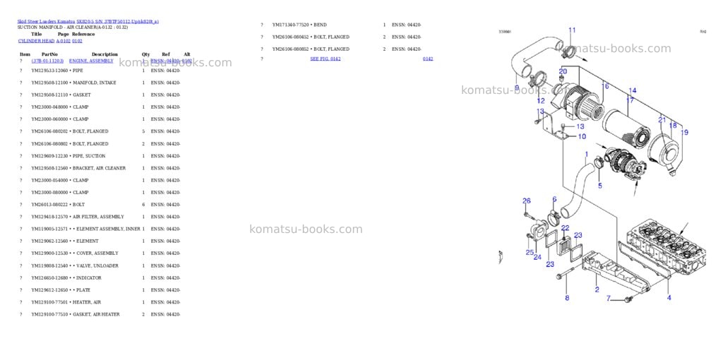 Komatsu sk820-5 s/n 37btf50112-up Parts catalog cover Page 3