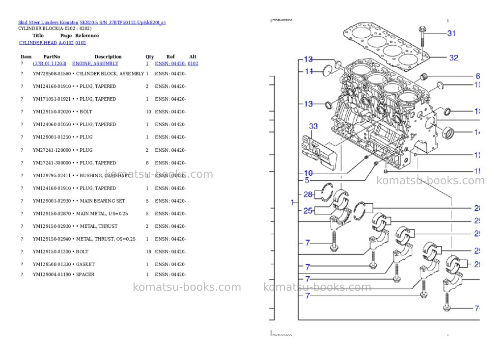 Komatsu sk820-5 s/n 37btf50112-up Parts catalog cover Page 9