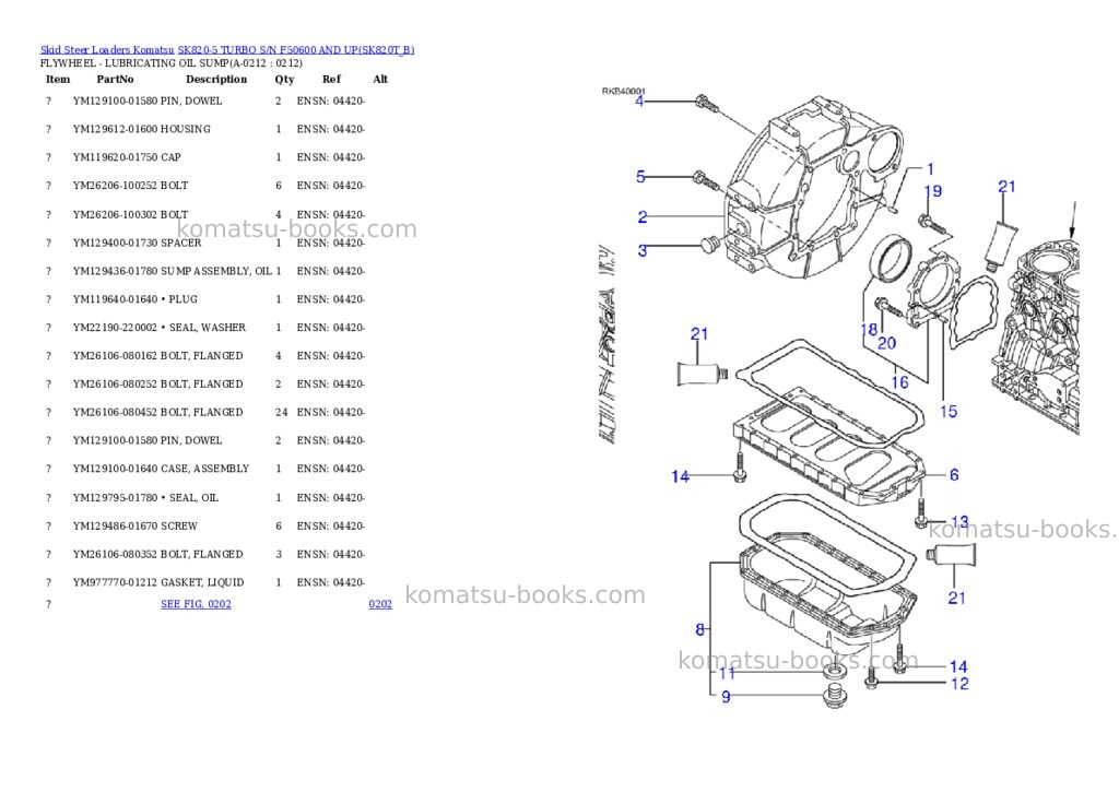 Komatsu sk820-5 turbo s/n f50600 and up Parts catalog cover Page 6 Komatsu sk820-5 turbo s/n f50600 and up Parts catalog cover Page 6