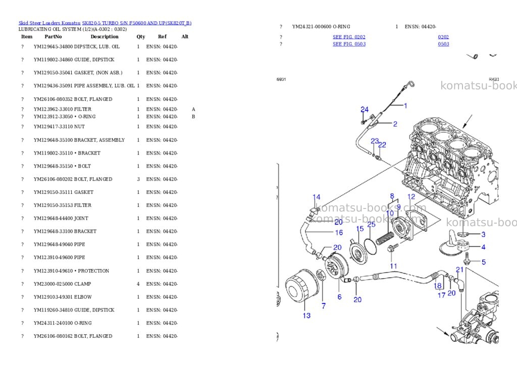Komatsu sk820-5 turbo s/n f50600 and up Parts catalog cover Page 9 Komatsu sk820-5 turbo s/n f50600 and up Parts catalog cover Page 9
