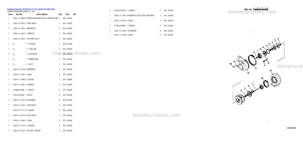 Komatsu SL4D130-1C S/N 24260-UP Parts catalog cover Page 6