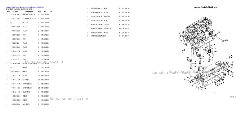 Komatsu SL4D130-1C S/N 24260-UP Parts catalog cover Page 9