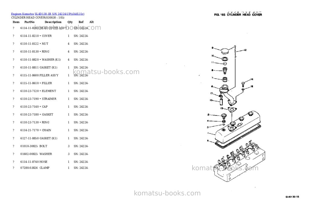 Komatsu sl4d130-1b s/n 24224-up Parts catalog cover Page 2