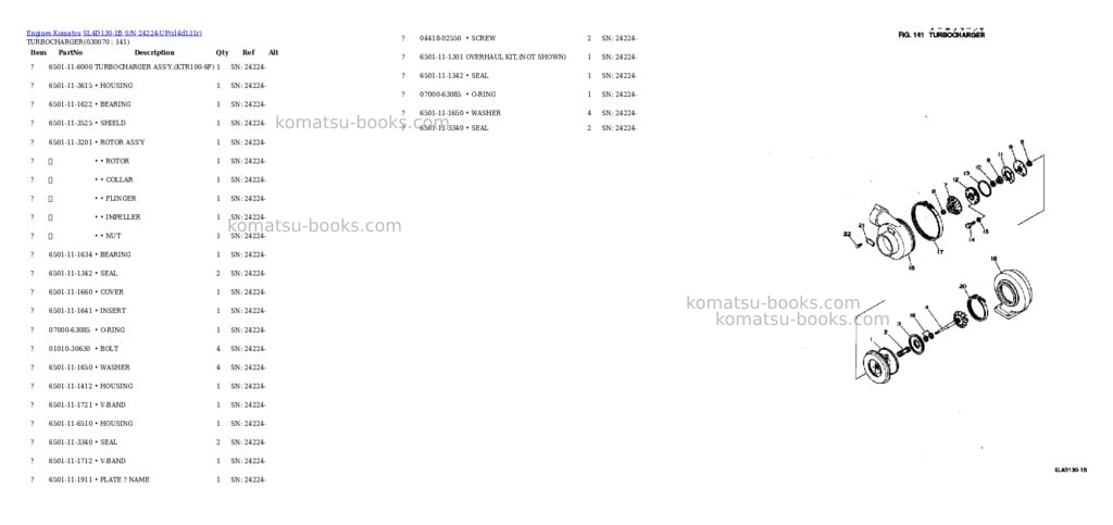 Komatsu sl4d130-1b s/n 24224-up Parts catalog cover Page 6