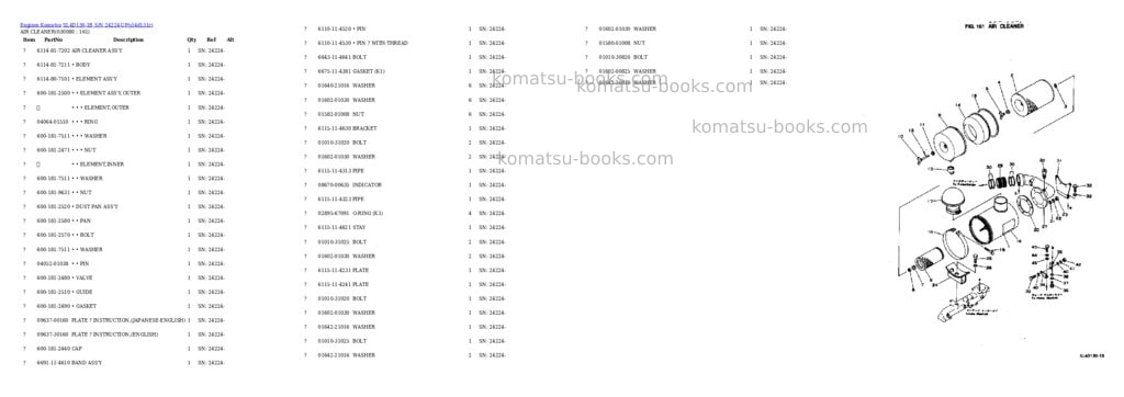 Komatsu sl4d130-1b s/n 24224-up Parts catalog cover Page 7