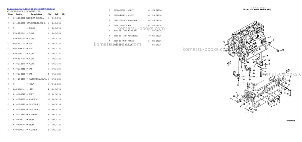 Komatsu sl4d130-1b s/n 24224-up Parts catalog cover Page 9