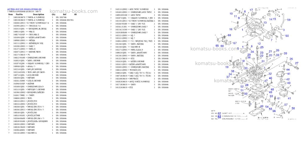 Komatsu tb42-1d-f s/n s05425-up Parts catalog cover Page 10