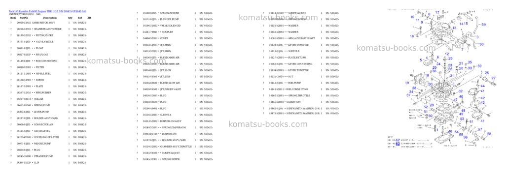 Komatsu TB42-1C-F S/N S05425-UP Parts catalog cover Page 10