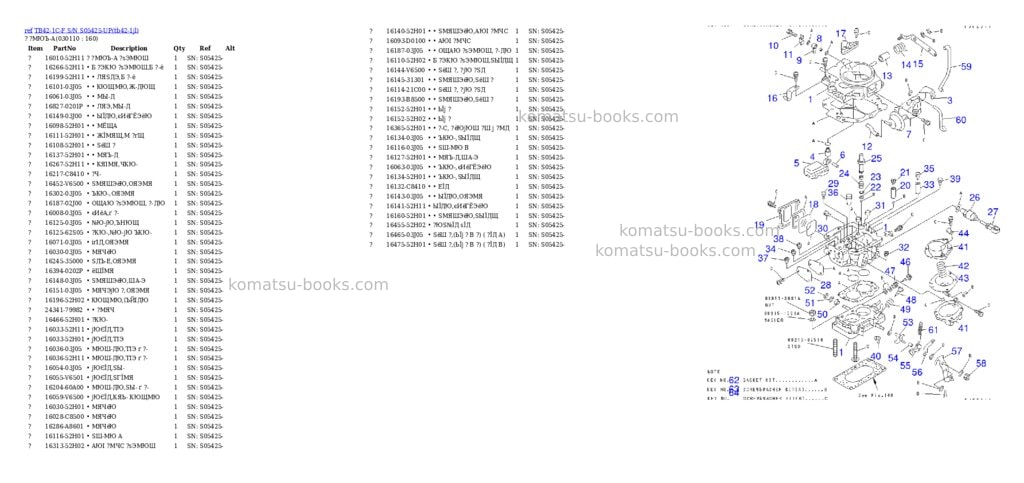 Komatsu tb42-1c-f s/n s05425-up Parts catalog cover Page 10